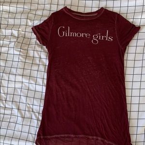 Gilmore girls shirt with white lettering.